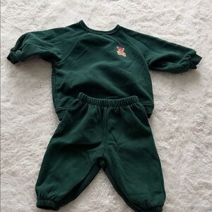 Zara Kids Dark Green Matching Sweatshirt and Joggers Set